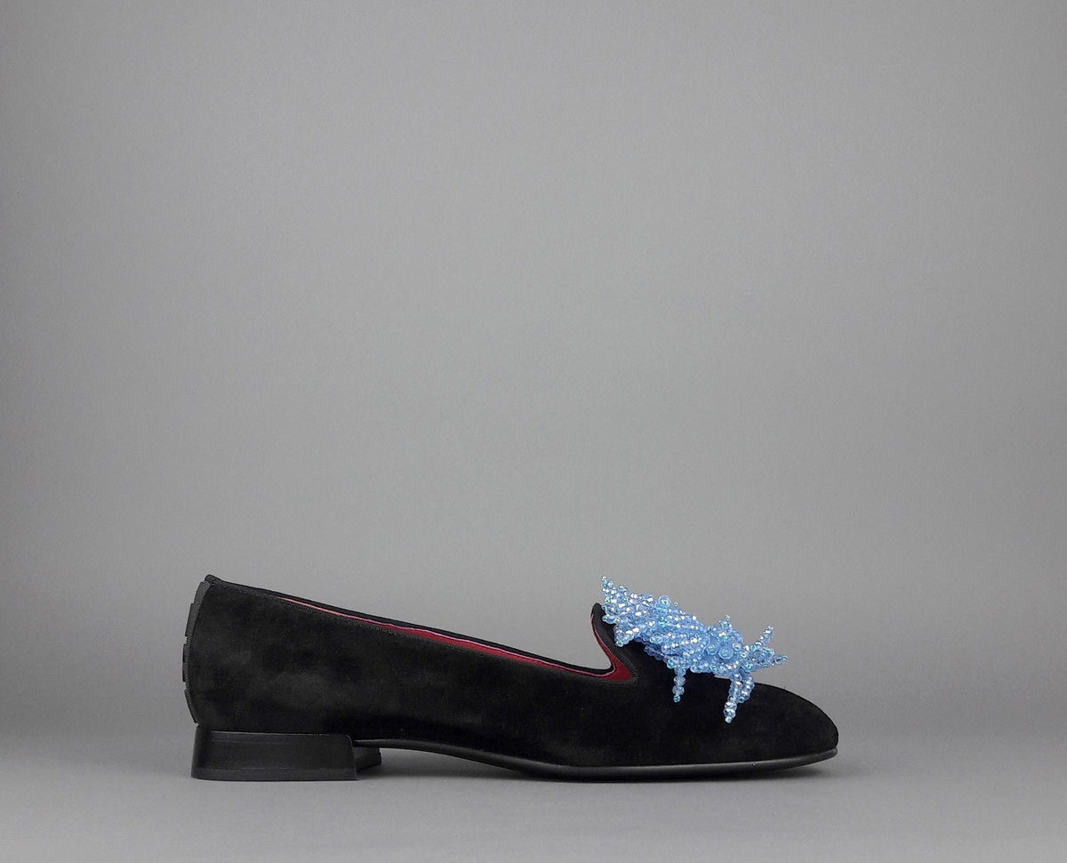 181 Alberto Gozzi Slipper Donna Camoscio Nero