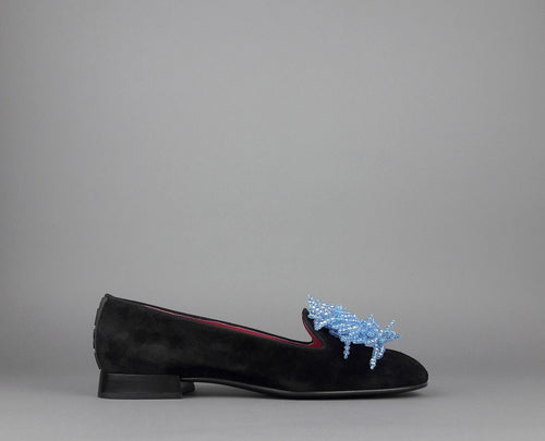 181 Alberto Gozzi Slipper Donna Camoscio Nero
