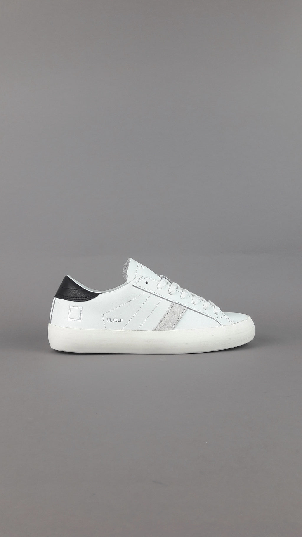 D.A.T.E. Hill Low Donna Pelle Bianco Spoiler Nero