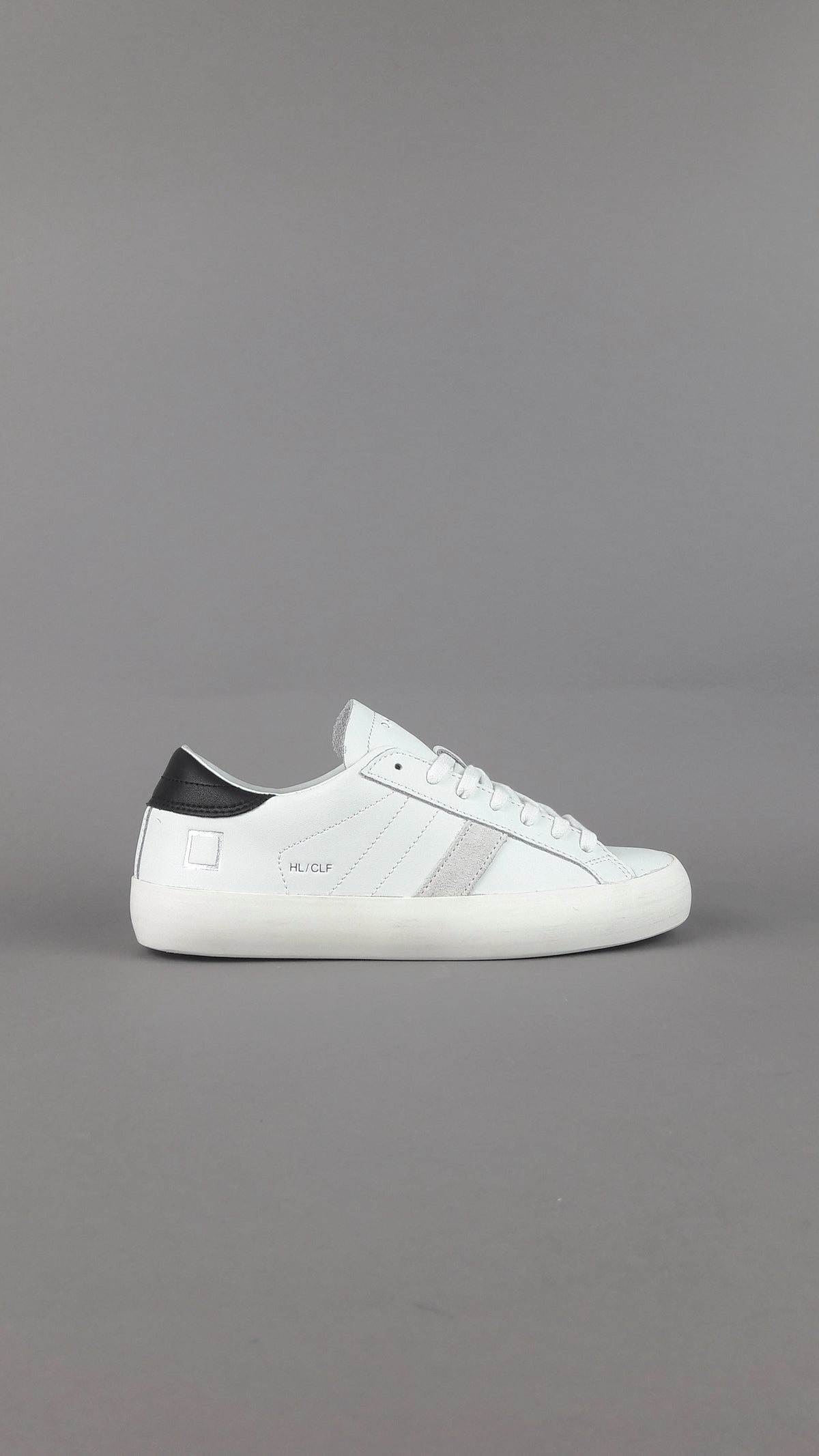 D.A.T.E. Hill Low Donna Pelle Bianco Spoiler Nero