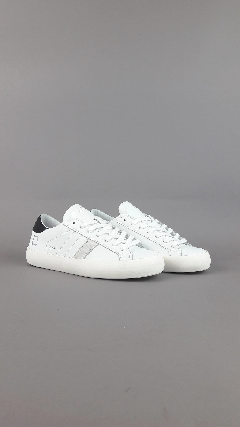 D.A.T.E. Hill Low Donna Pelle Bianco Spoiler Nero