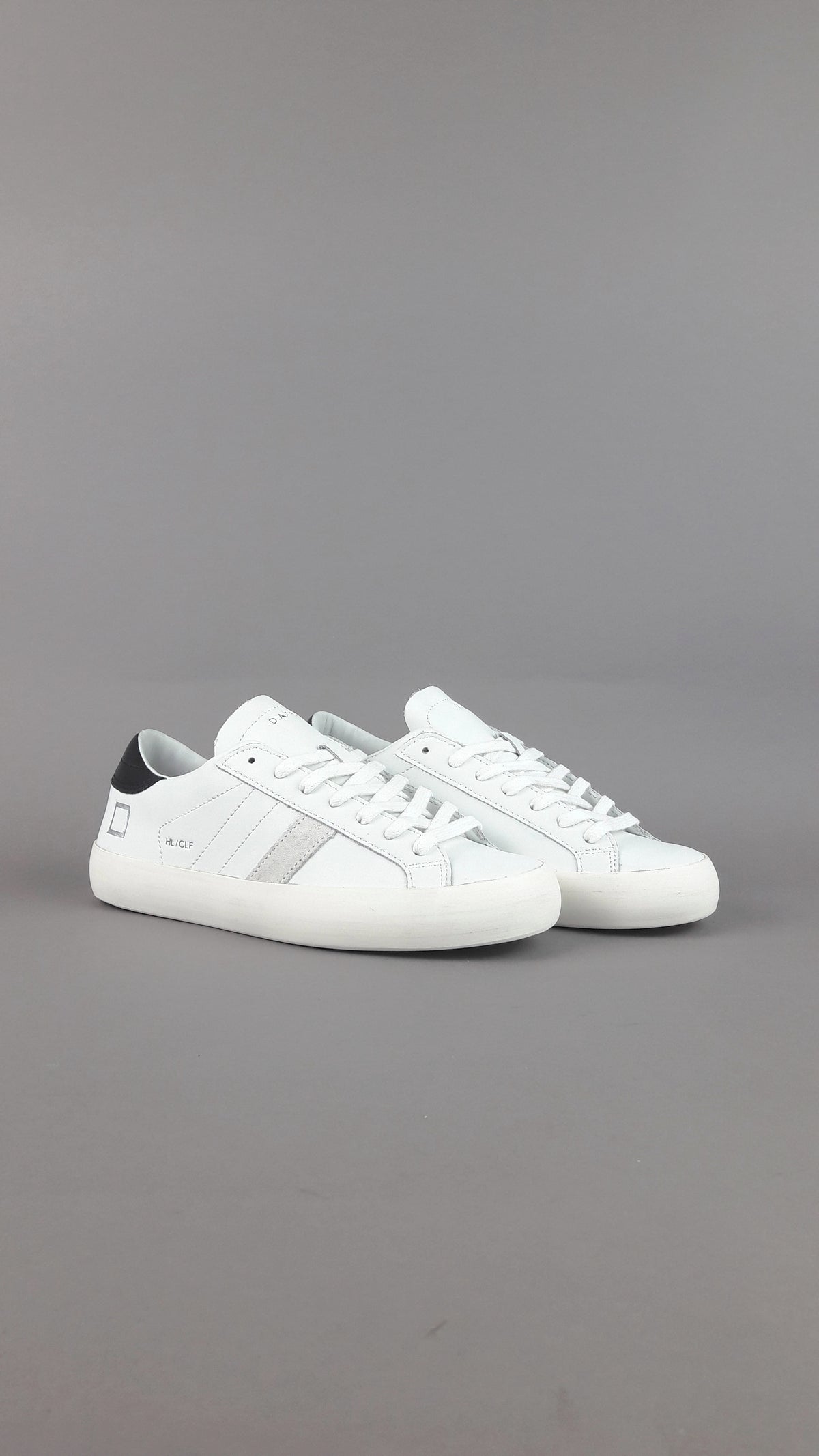 D.A.T.E. Hill Low Donna Pelle Bianco Spoiler Nero