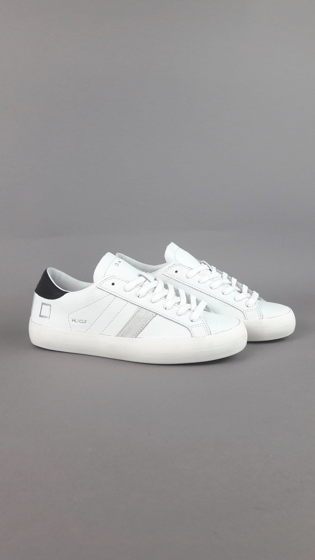 D.A.T.E. Hill Low Donna Pelle Bianco Spoiler Nero