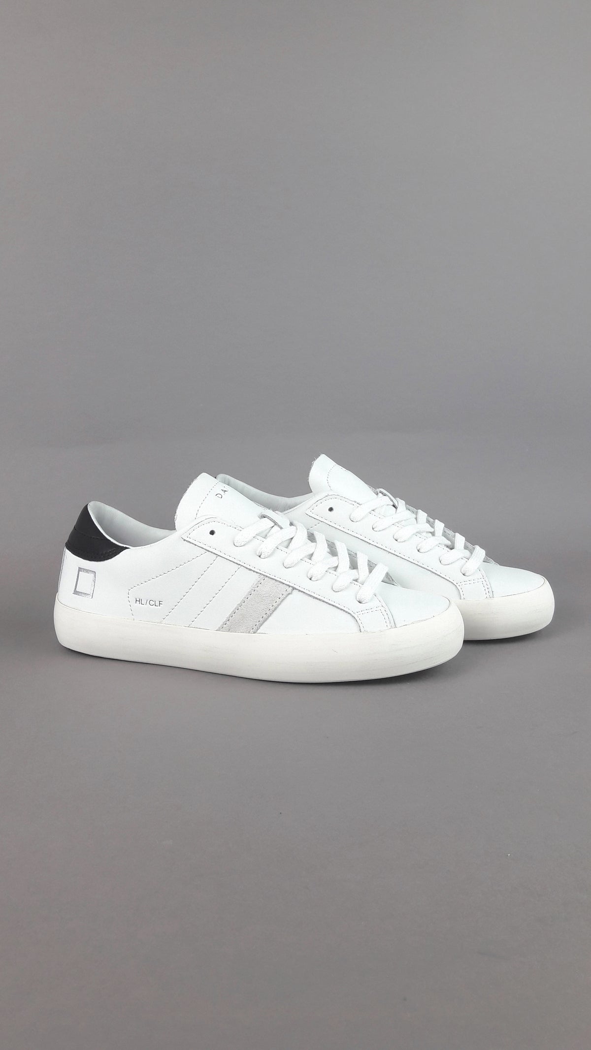 D.A.T.E. Hill Low Donna Pelle Bianco Spoiler Nero