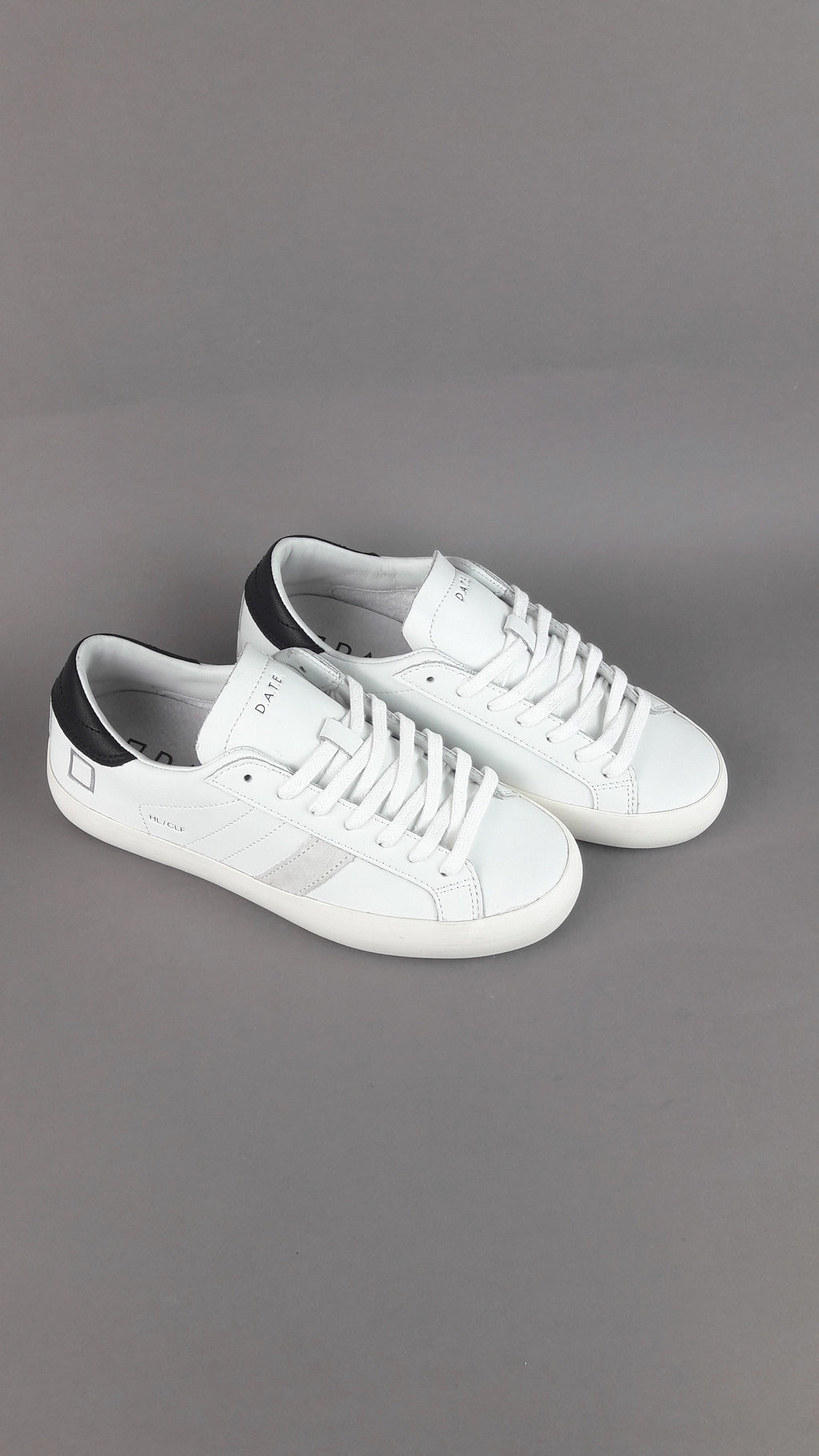 D.A.T.E. Hill Low Donna Pelle Bianco Spoiler Nero