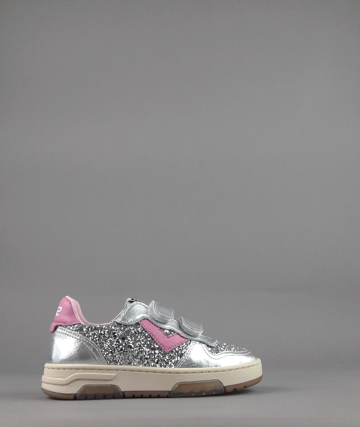 2B12 Sneakers Baby Hyper Pelle Metal Argento Glitter