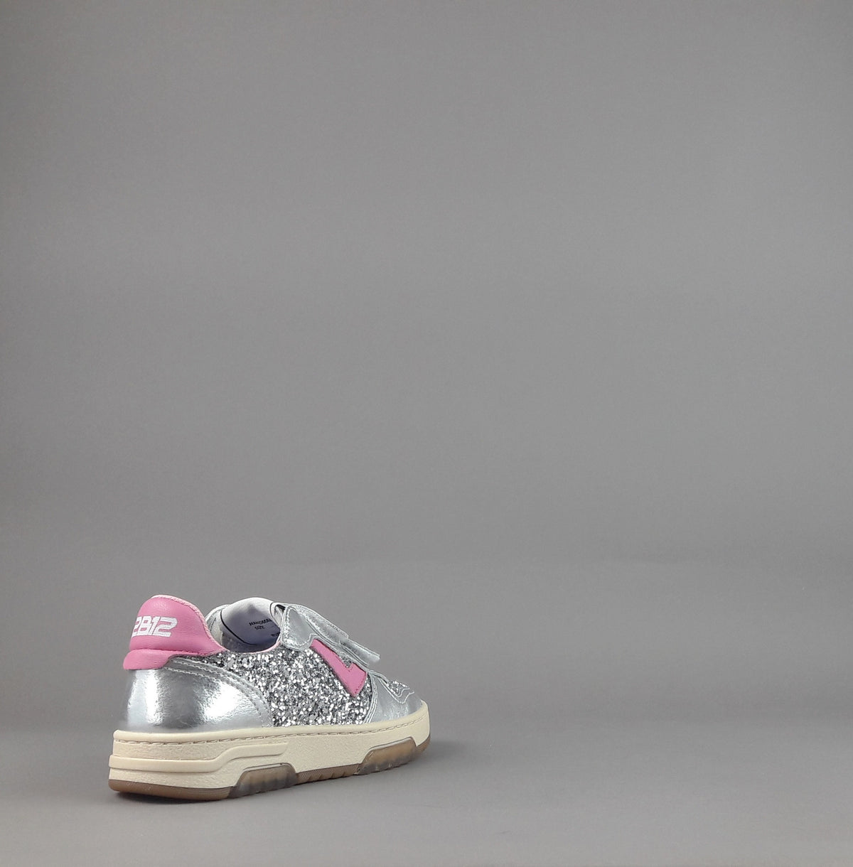 2B12 Sneakers Baby Hyper Pelle Metal Argento Glitter