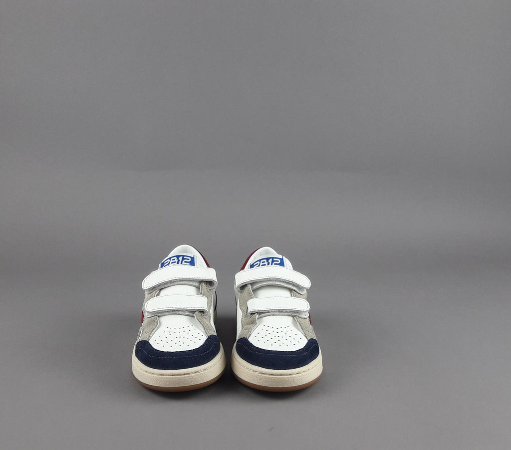 2B12 Sneakers Junior Play Pelle Camoscio Bianco Blu
