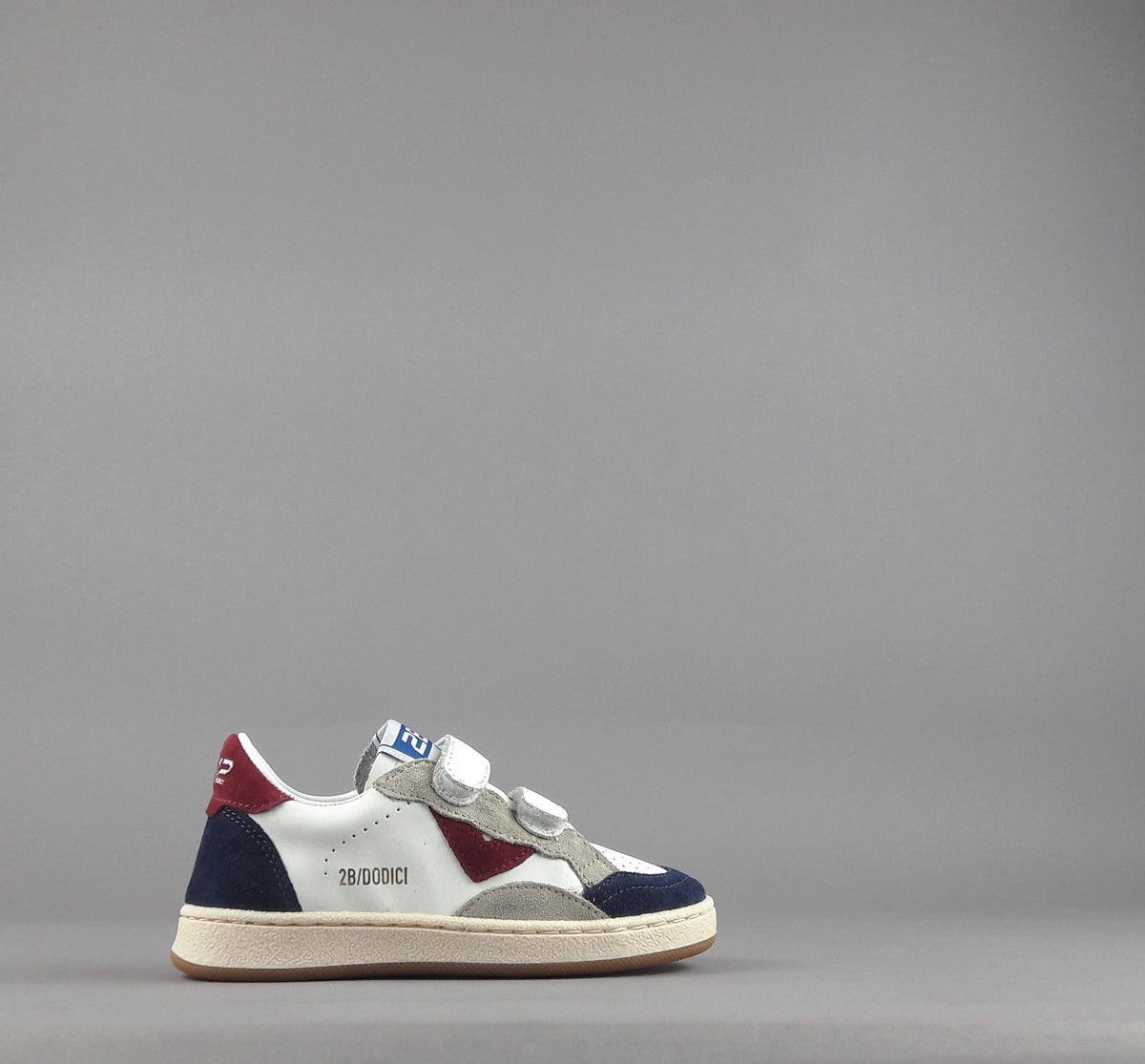 2B12 Sneakers Junior Play Pelle Camoscio Bianco Blu