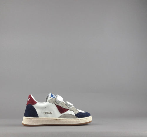 2B12 Sneakers Junior Play Pelle Camoscio Bianco Blu