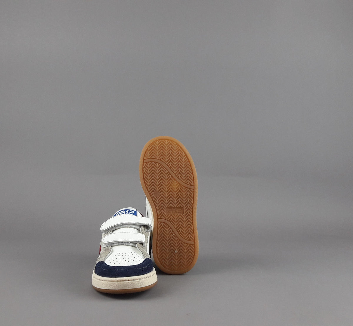 2B12 Sneakers Junior Play Pelle Camoscio Bianco Blu