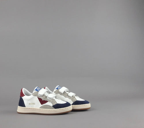 2B12 Sneakers Junior Play Pelle Camoscio Bianco Blu