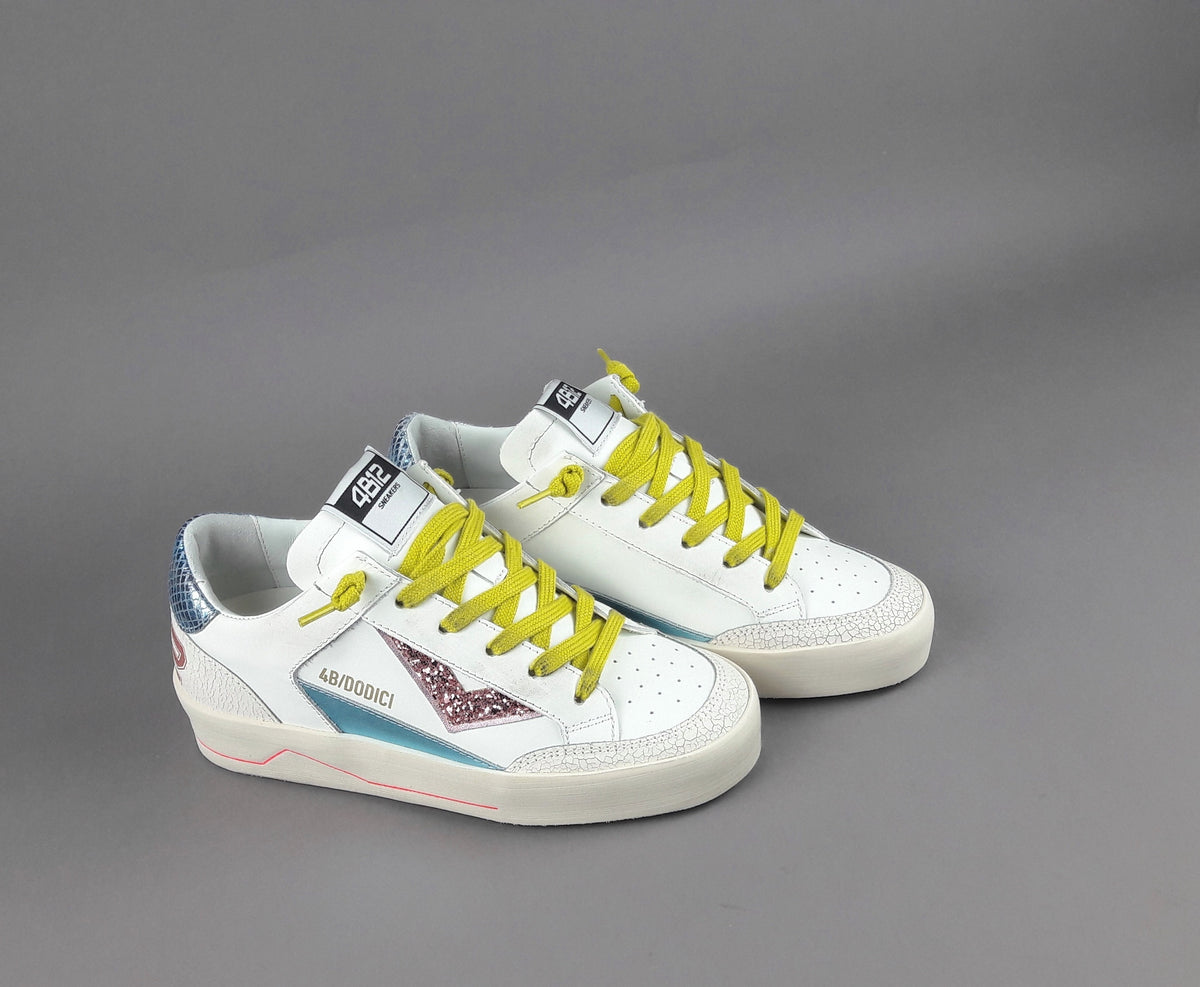 4B12 Sneakers Kyle Donna Pelle Bianco