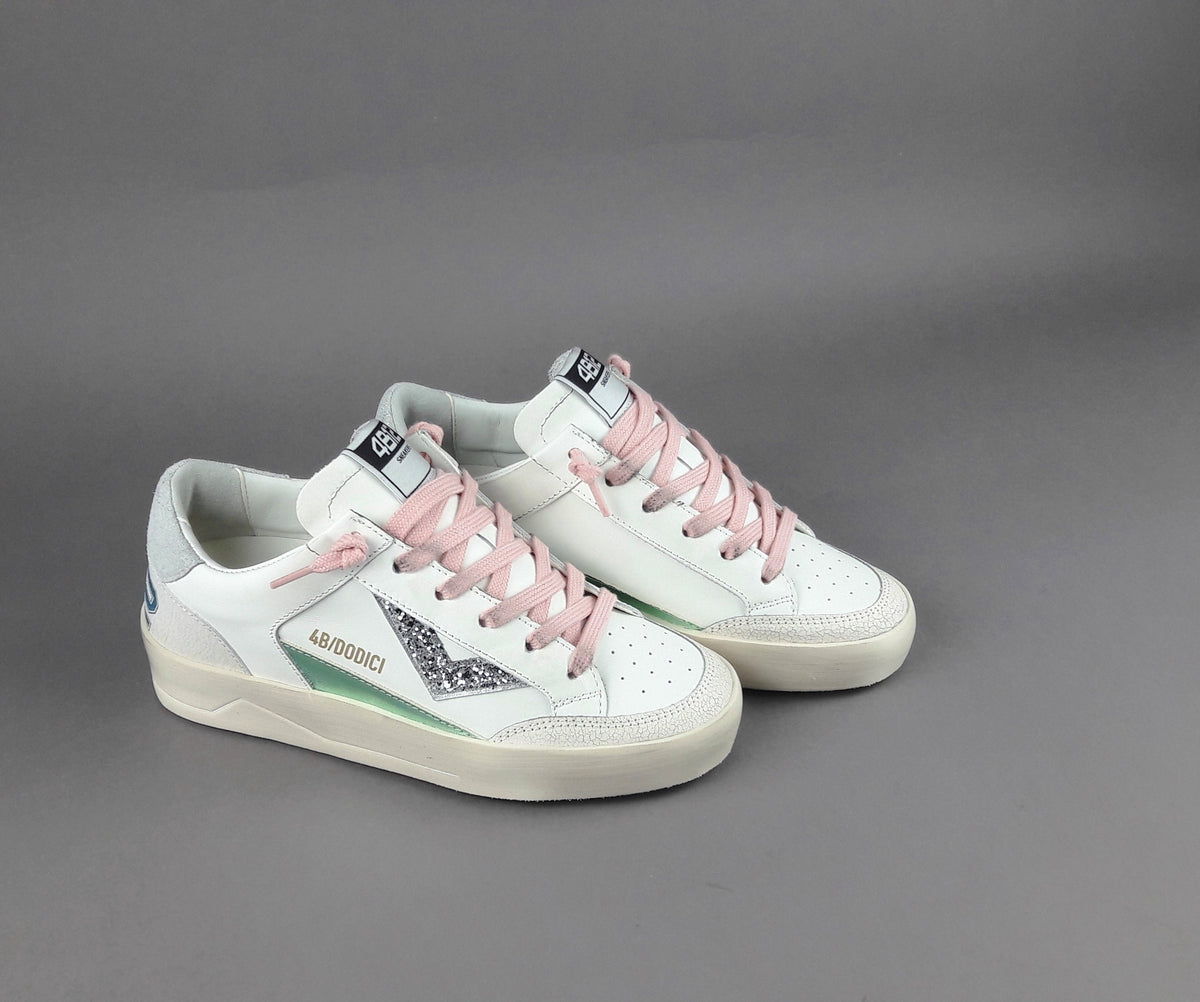 4B12 Sneakers Kyle Donna Pelle Bianco