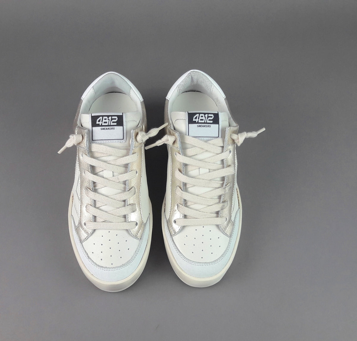 4B12 Sneakers Kyle Donna Pelle Bianco Spoiler Pelle Bianco
