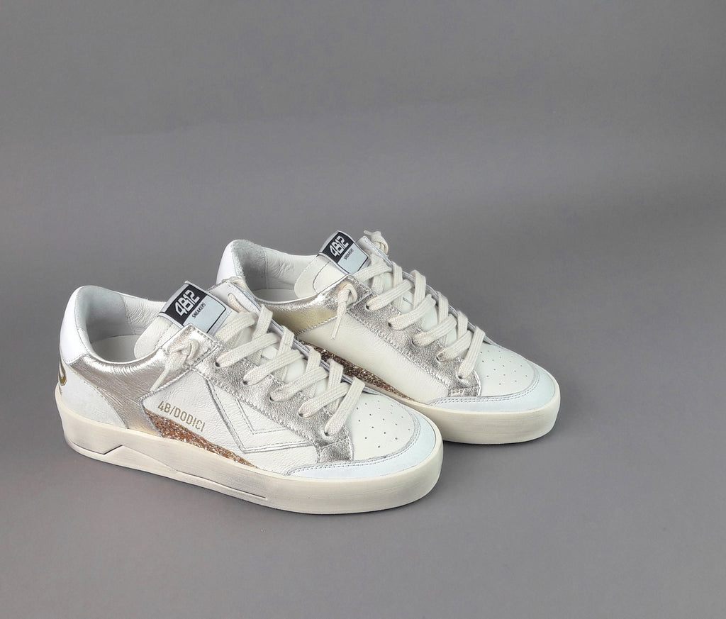 4B12 Sneakers Kyle Donna Pelle Bianco Spoiler Pelle Bianco