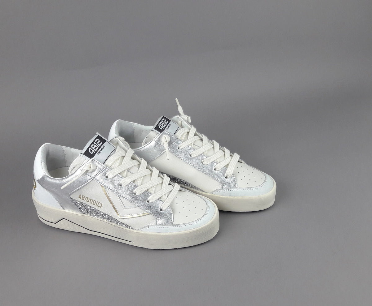 4B12 Sneakers Kyle Donna Pelle Bianco Spoiler Pelle Bianco