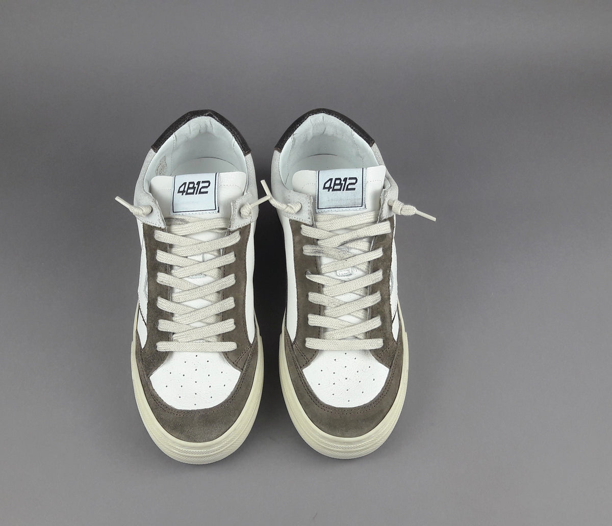 4B12 Sneakers Kyle Uomo Pelle E Camoscio Marrone