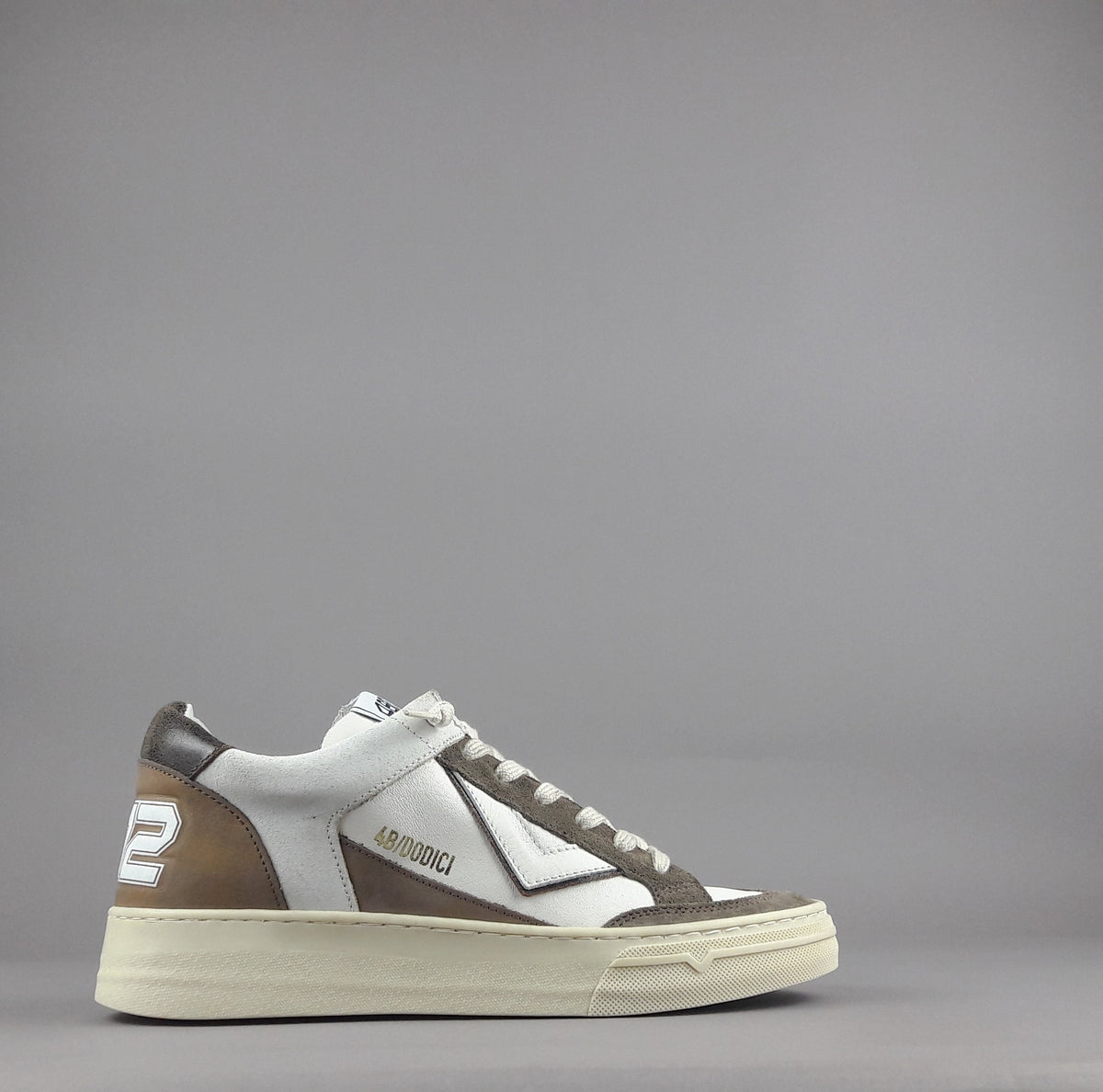 4B12 Sneakers Kyle Uomo Pelle E Camoscio Marrone