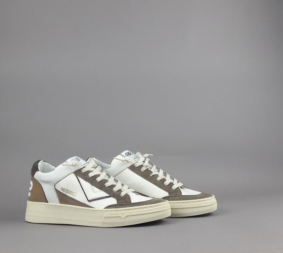 4B12 Sneakers Kyle Uomo Pelle E Camoscio Marrone