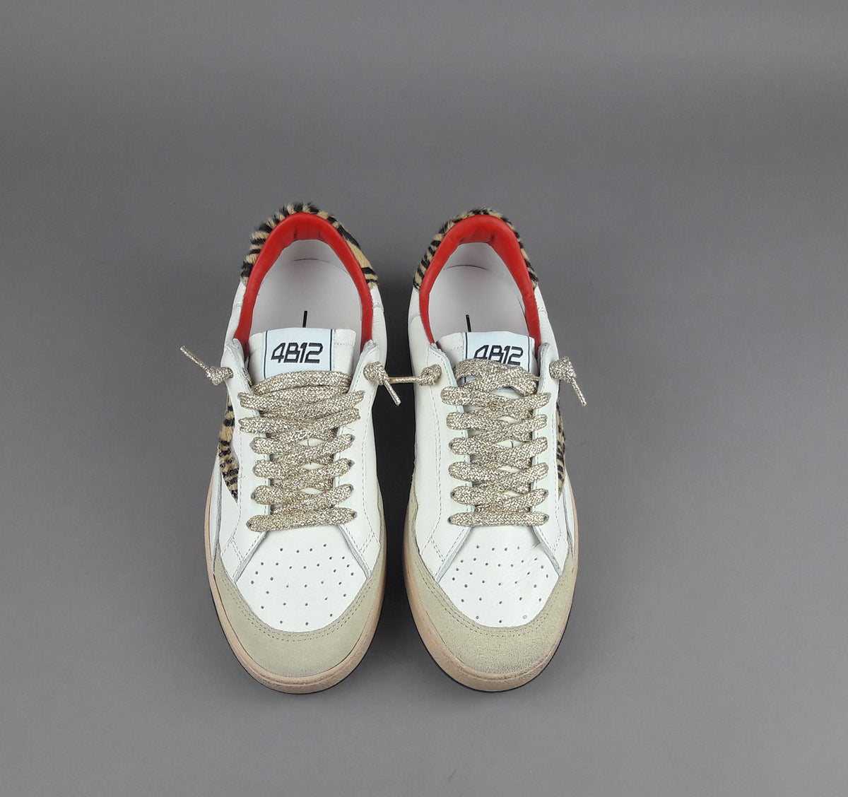 4B12 Sneakers Play Donna Pelle Bianco