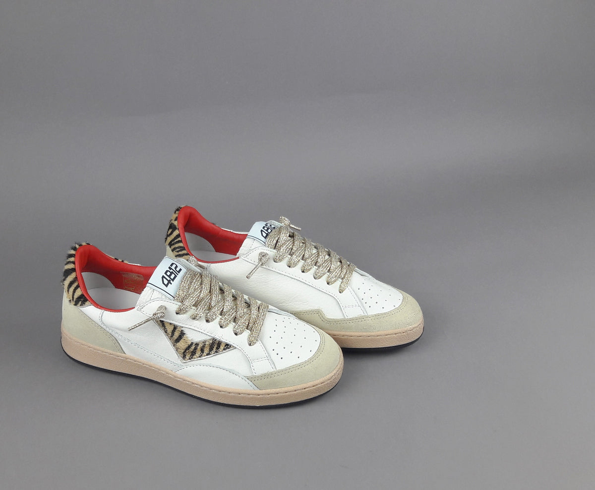 4B12 Sneakers Play Donna Pelle Bianco