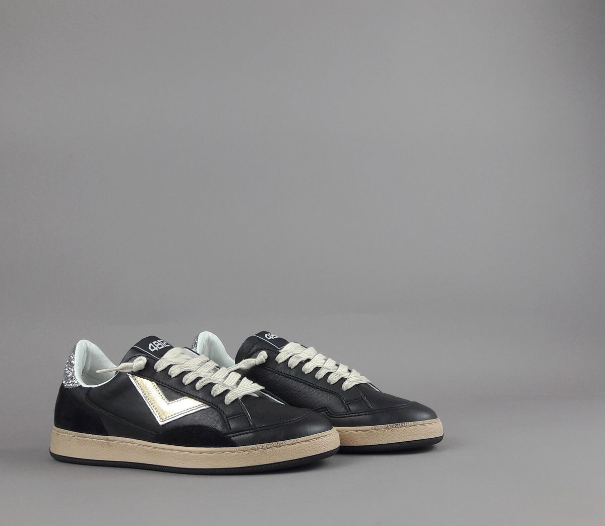 4B12 Sneakers Play Donna Pelle Nero