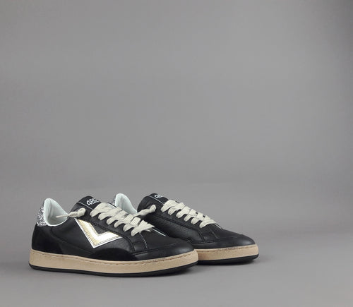 4B12 Sneakers Play Donna Pelle Nero