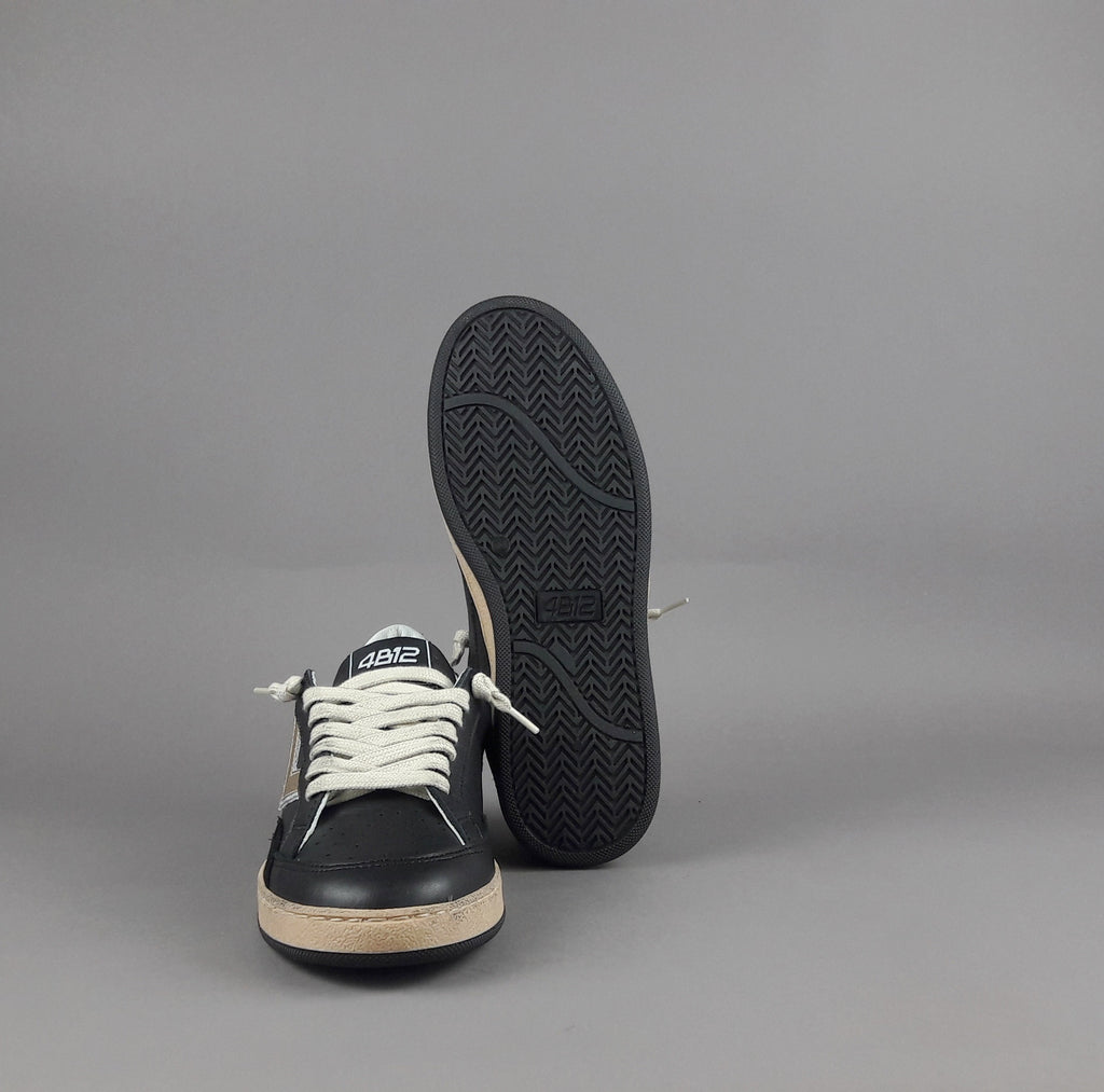 4B12 Sneakers Play Donna Pelle Nero