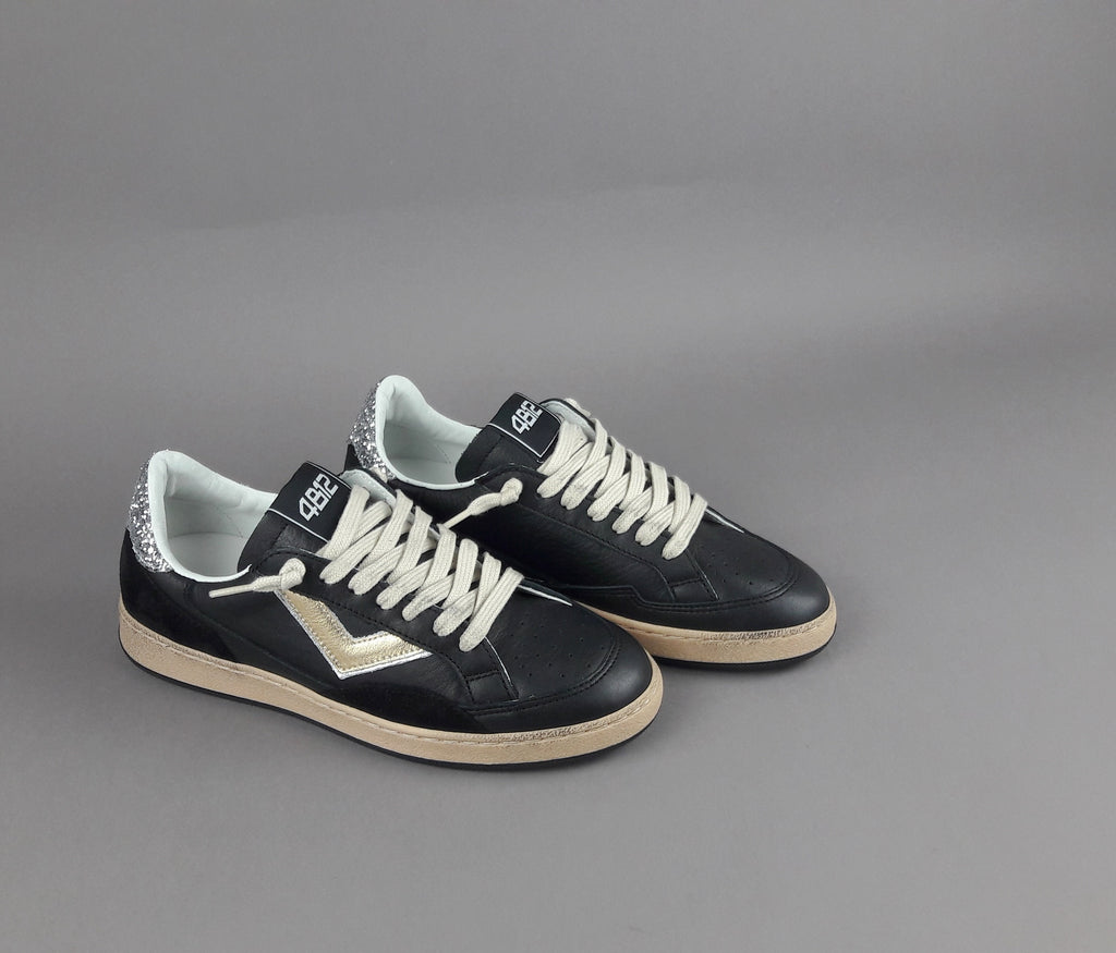 4B12 Sneakers Play Donna Pelle Nero