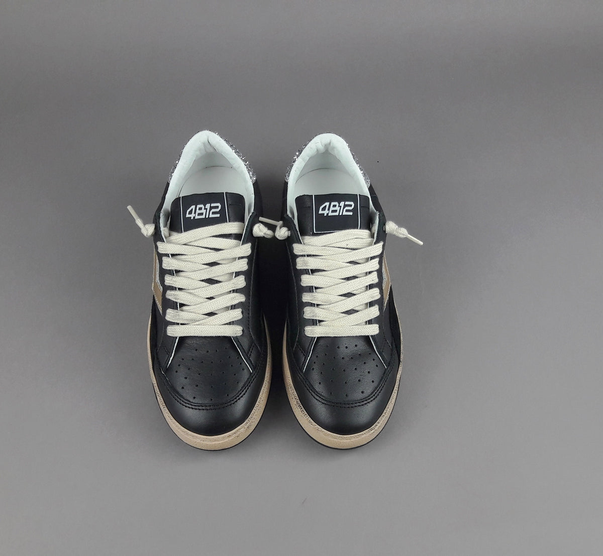 4B12 Sneakers Play Donna Pelle Nero
