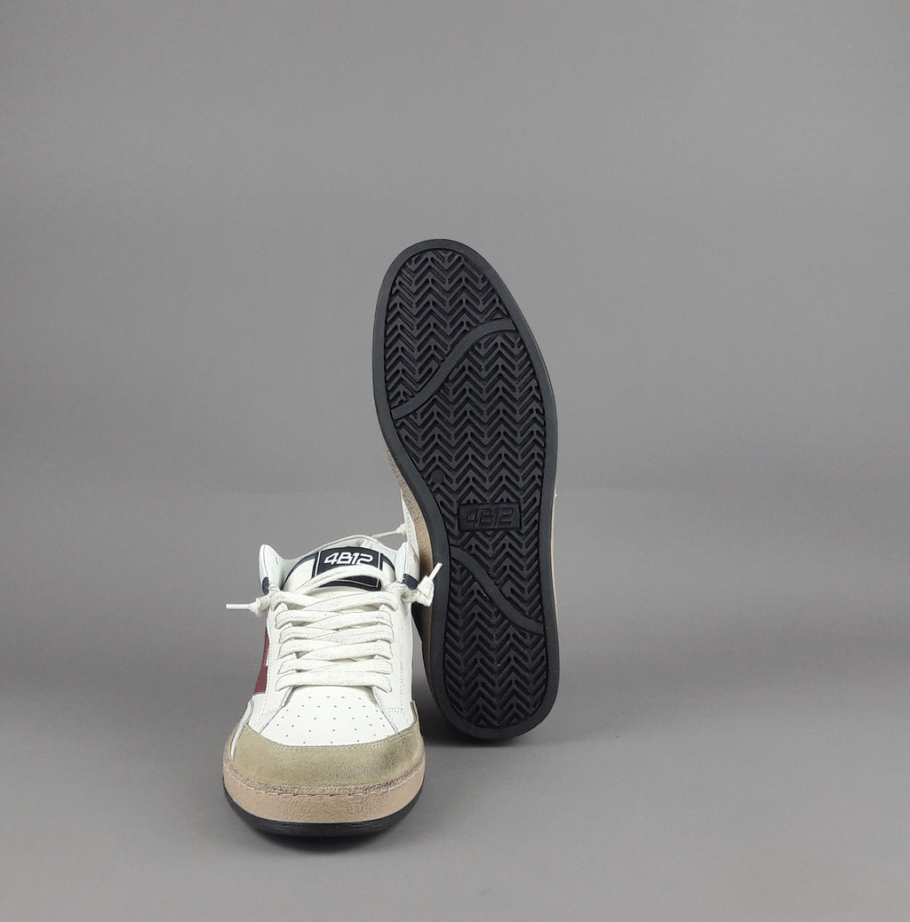 4B12 Sneakers Play Mid Uomo Pelle E Camoscio Beige