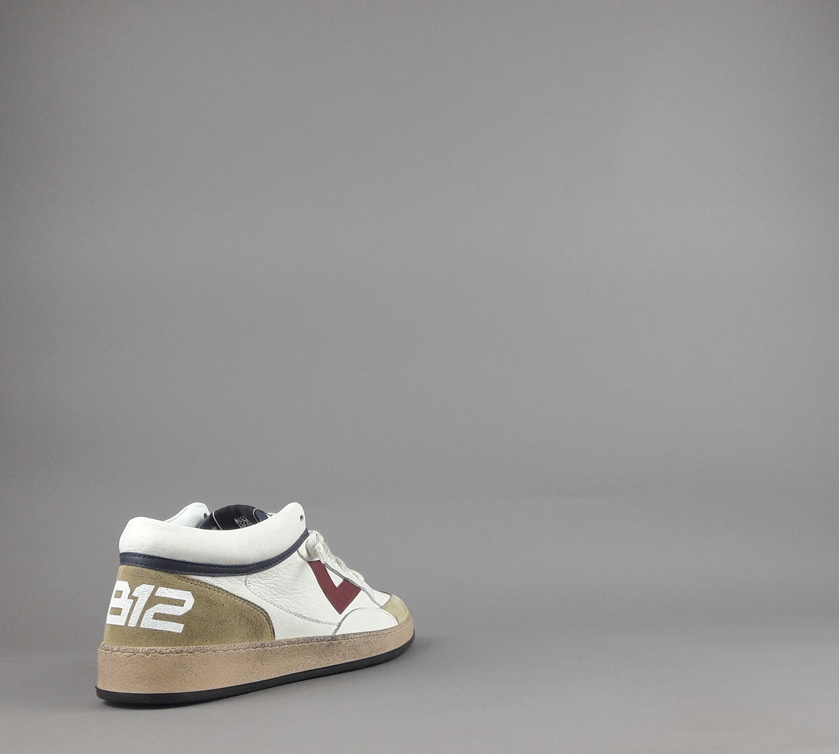 4B12 Sneakers Play Mid Uomo Pelle E Camoscio Beige