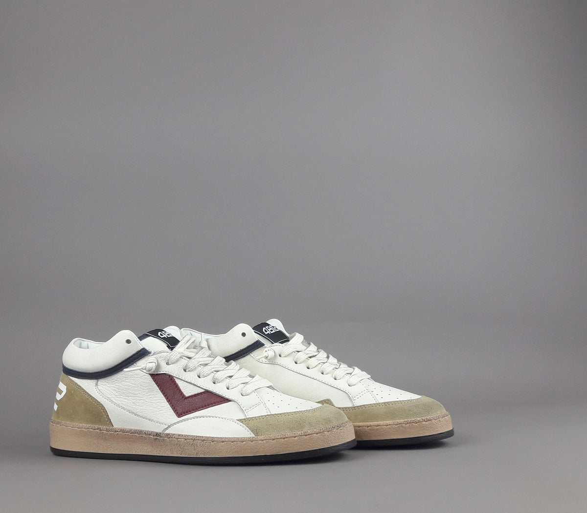4B12 Sneakers Play Mid Uomo Pelle E Camoscio Beige