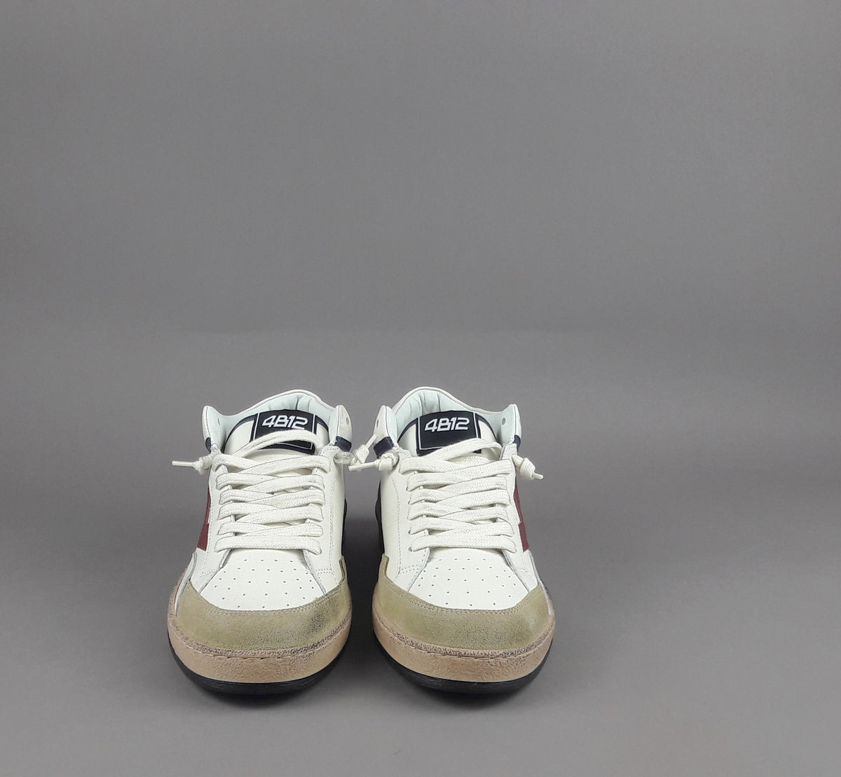 4B12 Sneakers Play Mid Uomo Pelle E Camoscio Beige