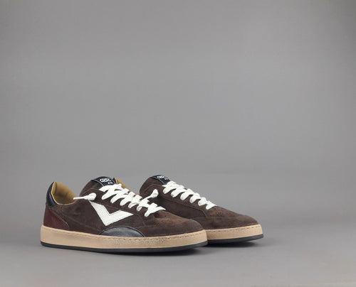 4B12 Sneakers Play New Uomo Camoscio Marrone Scuro