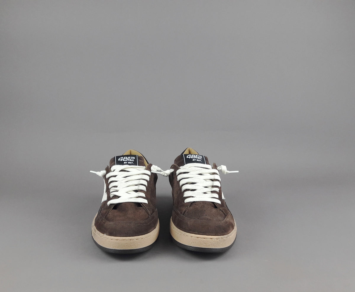 4B12 Sneakers Play New Uomo Camoscio Marrone Scuro