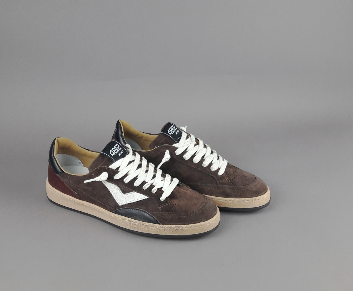 4B12 Sneakers Play New Uomo Camoscio Marrone Scuro