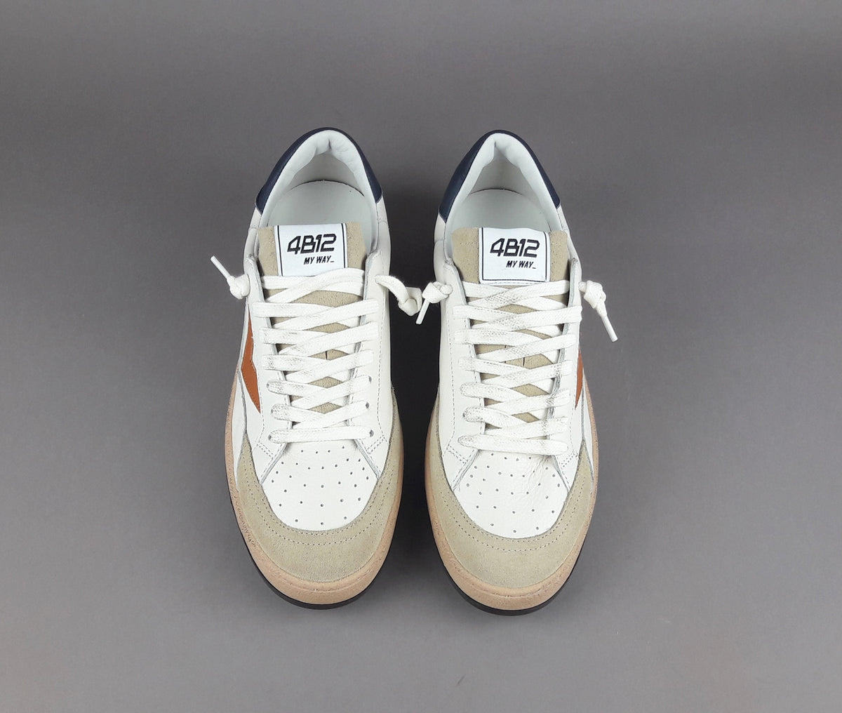 4B12 Sneakers Play New Uomo Pelle Bianco