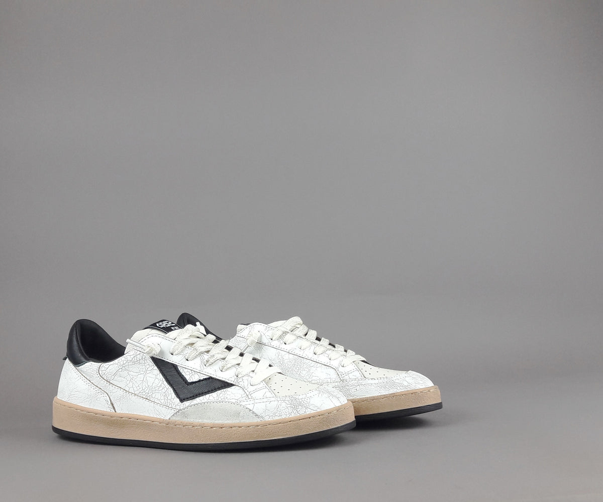 4B12 Sneakers Play New Uomo Pelle Craquele Bianco