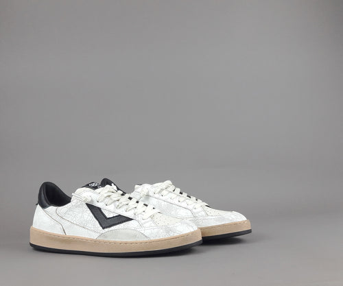 4B12 Sneakers Play New Uomo Pelle Craquele Bianco