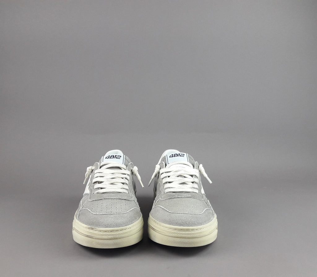 4B12 Sneakers Uomo Hyper Camoscio Grigio Chiaro
