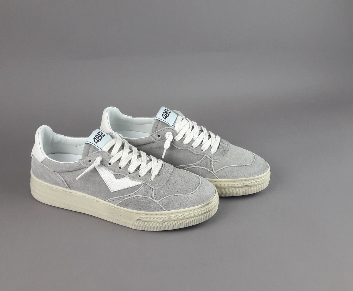 4B12 Sneakers Uomo Hyper Camoscio Grigio Chiaro