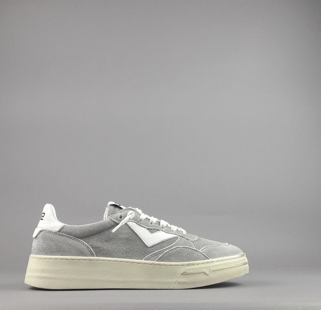 4B12 Sneakers Uomo Hyper Camoscio Grigio Chiaro