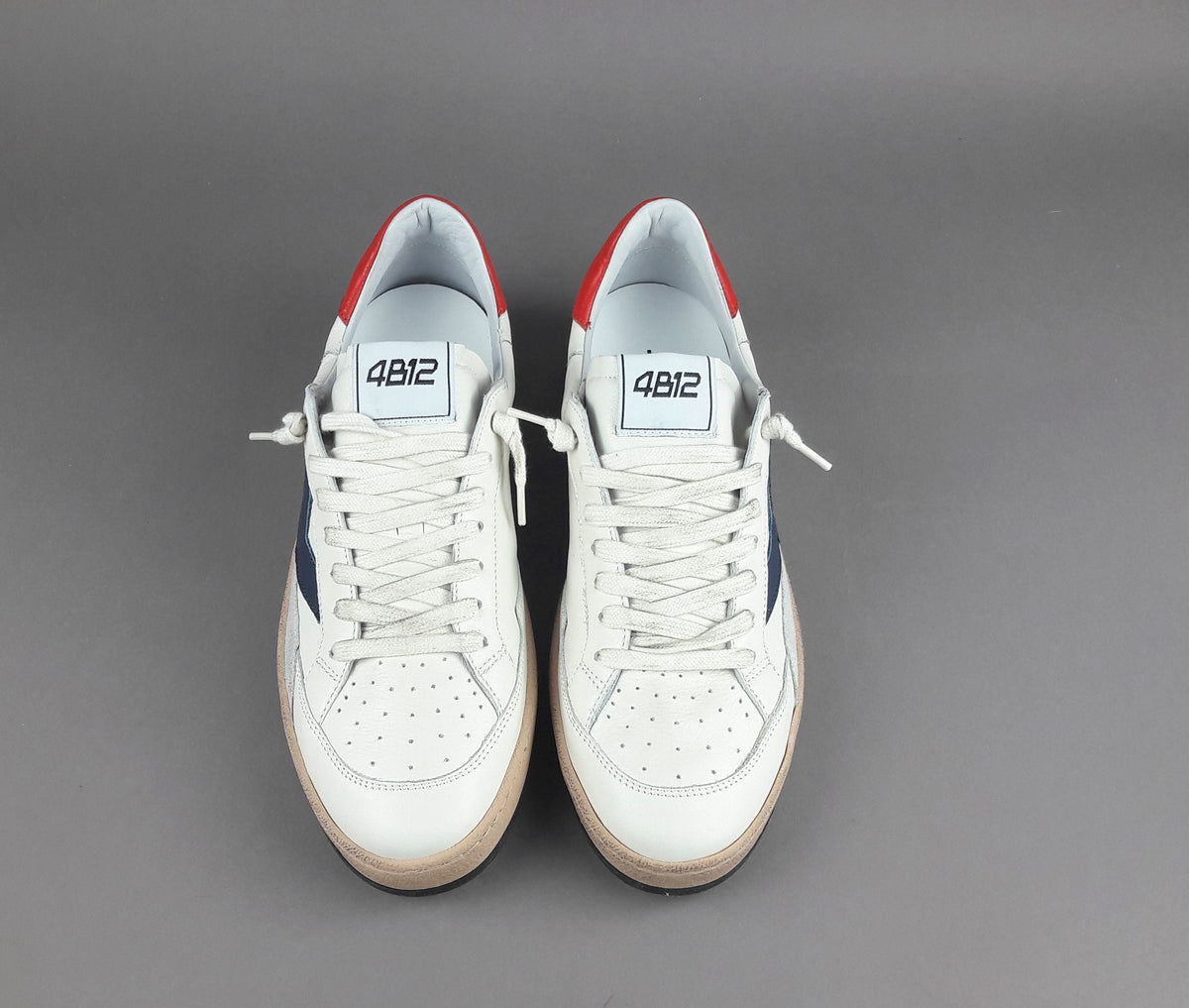 4B12 Sneakers Uomo Play Pelle Bianco