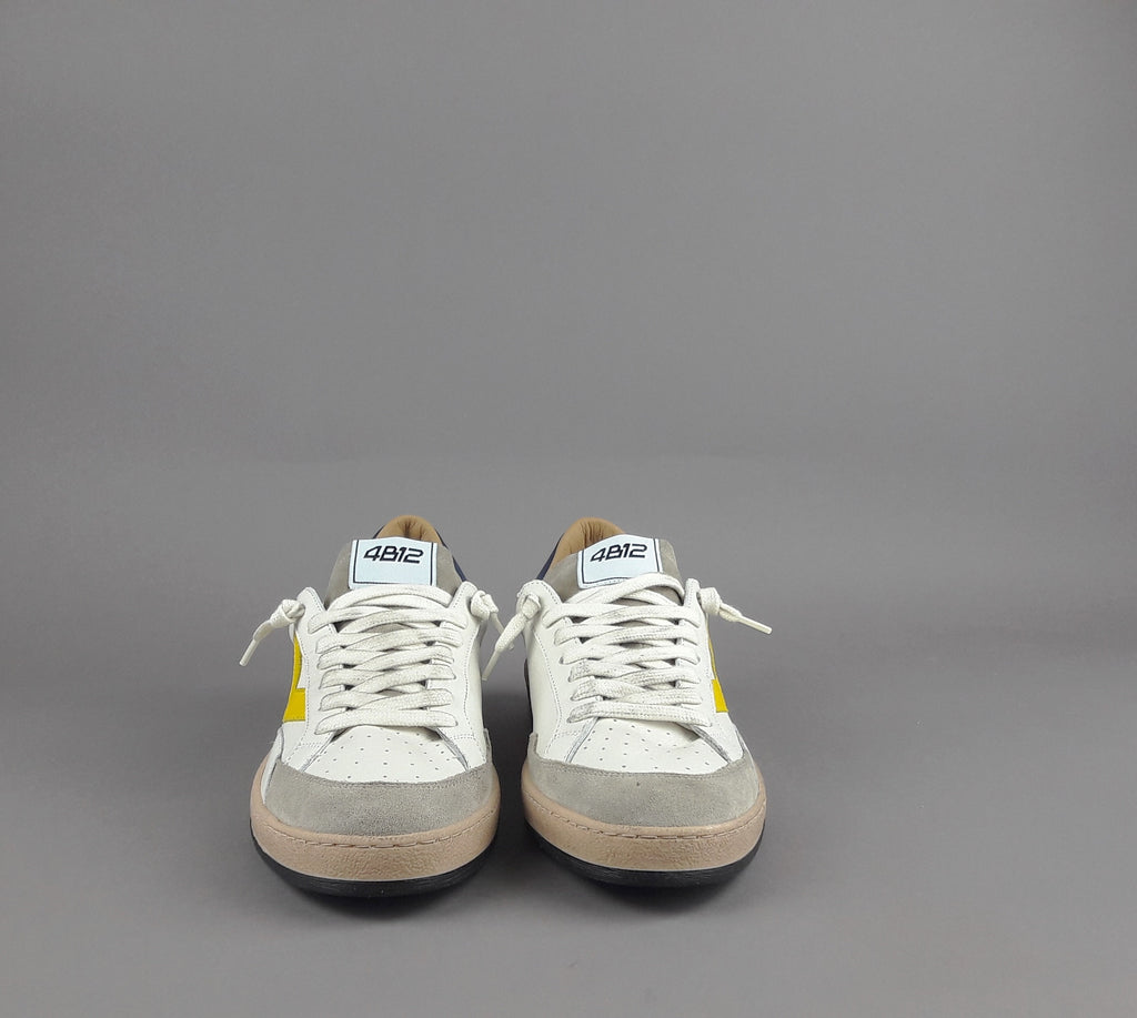 4B12 Sneakers Uomo Play Pelle Camoscio Bianco