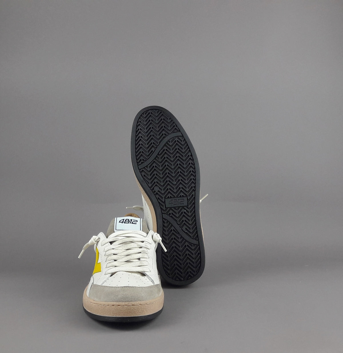 4B12 Sneakers Uomo Play Pelle Camoscio Bianco