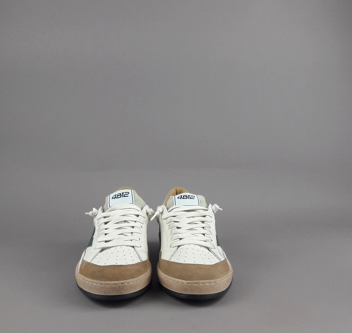 4B12 Sneakers Uomo Play Pelle Camoscio Bianco
