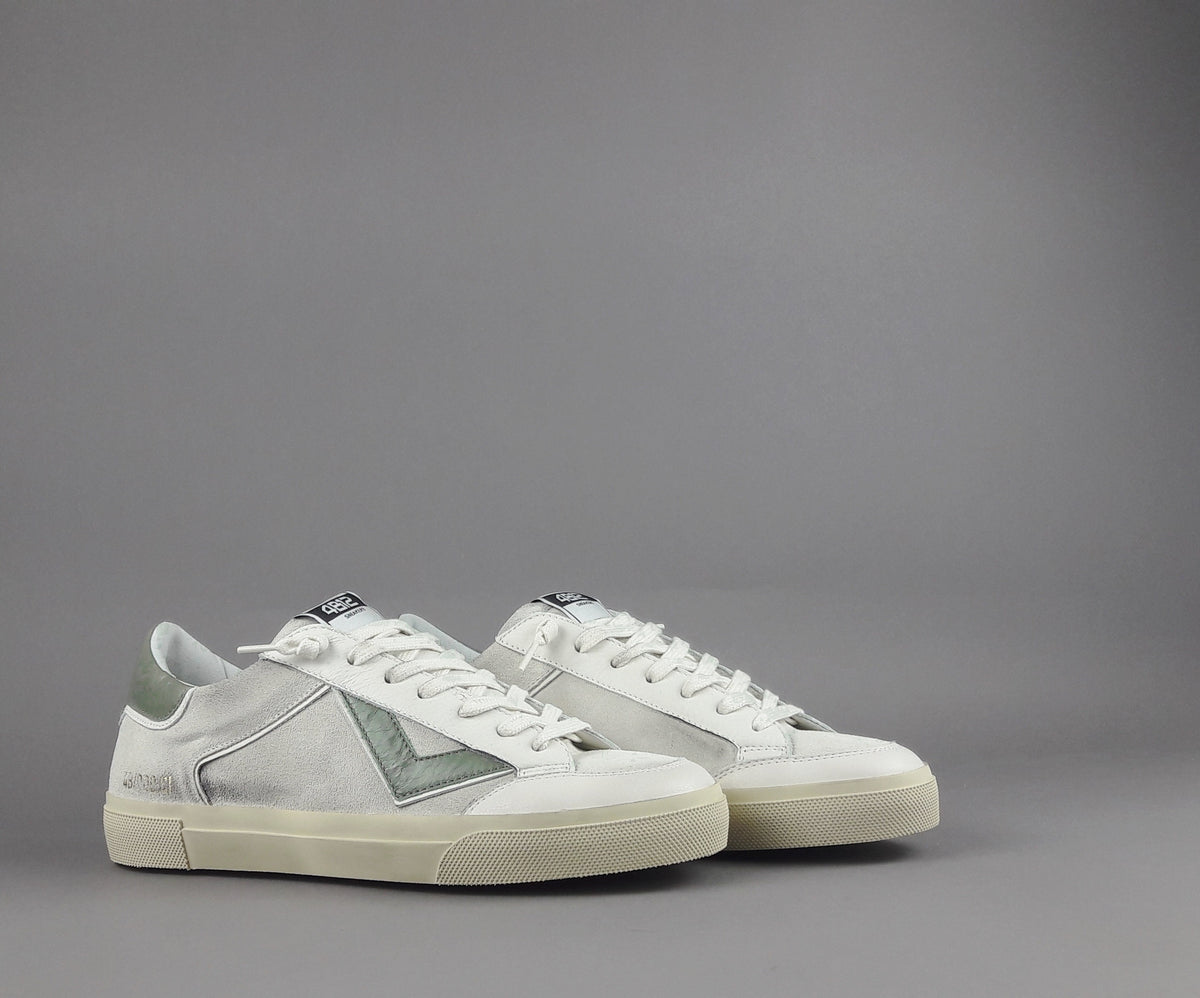 4B12 Sneakers Uomo Retro Camoscio Bianco Opaco