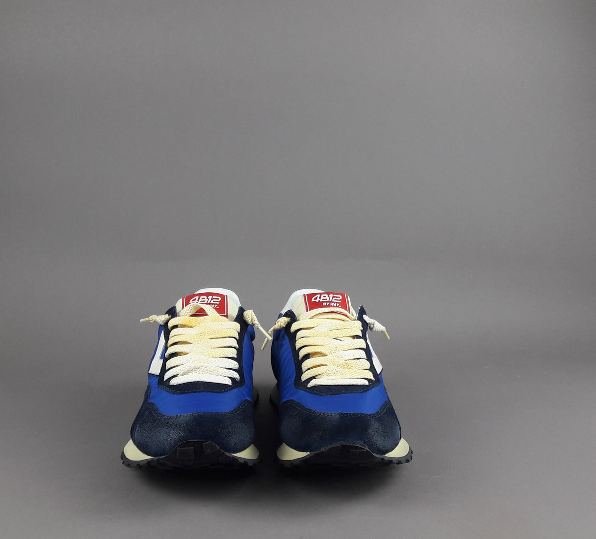 4B12 Sneakers Uomo Run Camoscio Tela Blu Scuro